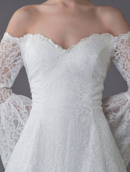 Princess Wedding Dresses Lace Off The Shoulder Long Sleeve A Line Floor Length Bridal Gown Exclusive