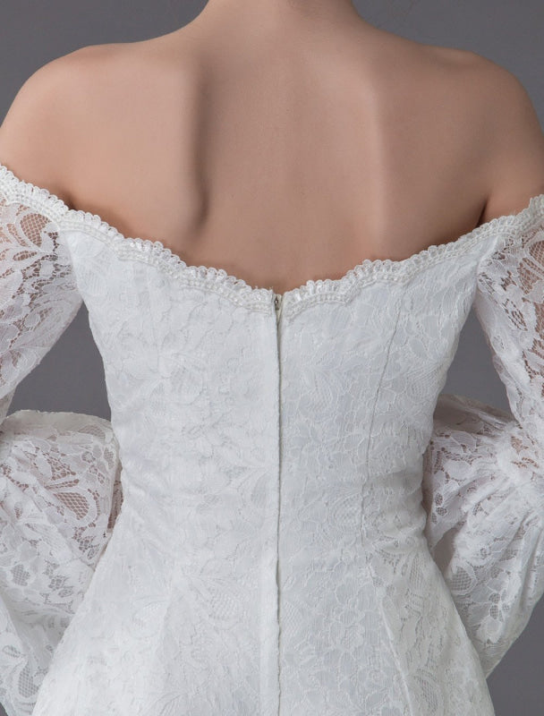 Princess Wedding Dresses Lace Off The Shoulder Long Sleeve A Line Floor Length Bridal Gown Exclusive