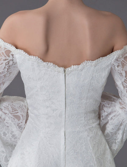 Princess Wedding Dresses Lace Off The Shoulder Long Sleeve A Line Floor Length Bridal Gown Exclusive