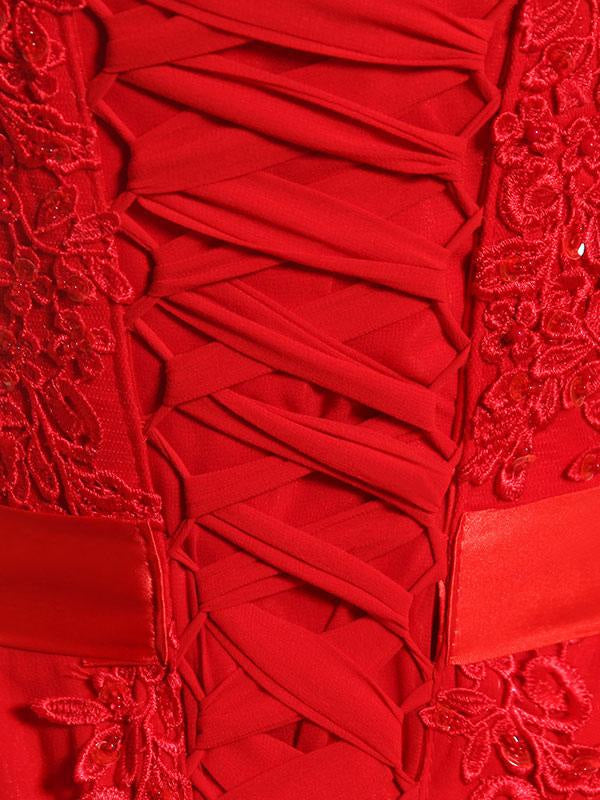 Lace Applique Pink Prom Dresses Chiffon Evening Dresses Sleeveless Formal Gowns
