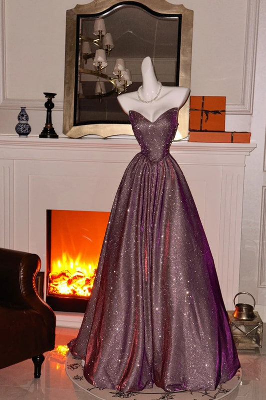 Purple Fashion Gorgeous Shining Elegant Long Fashion Dress gh6645