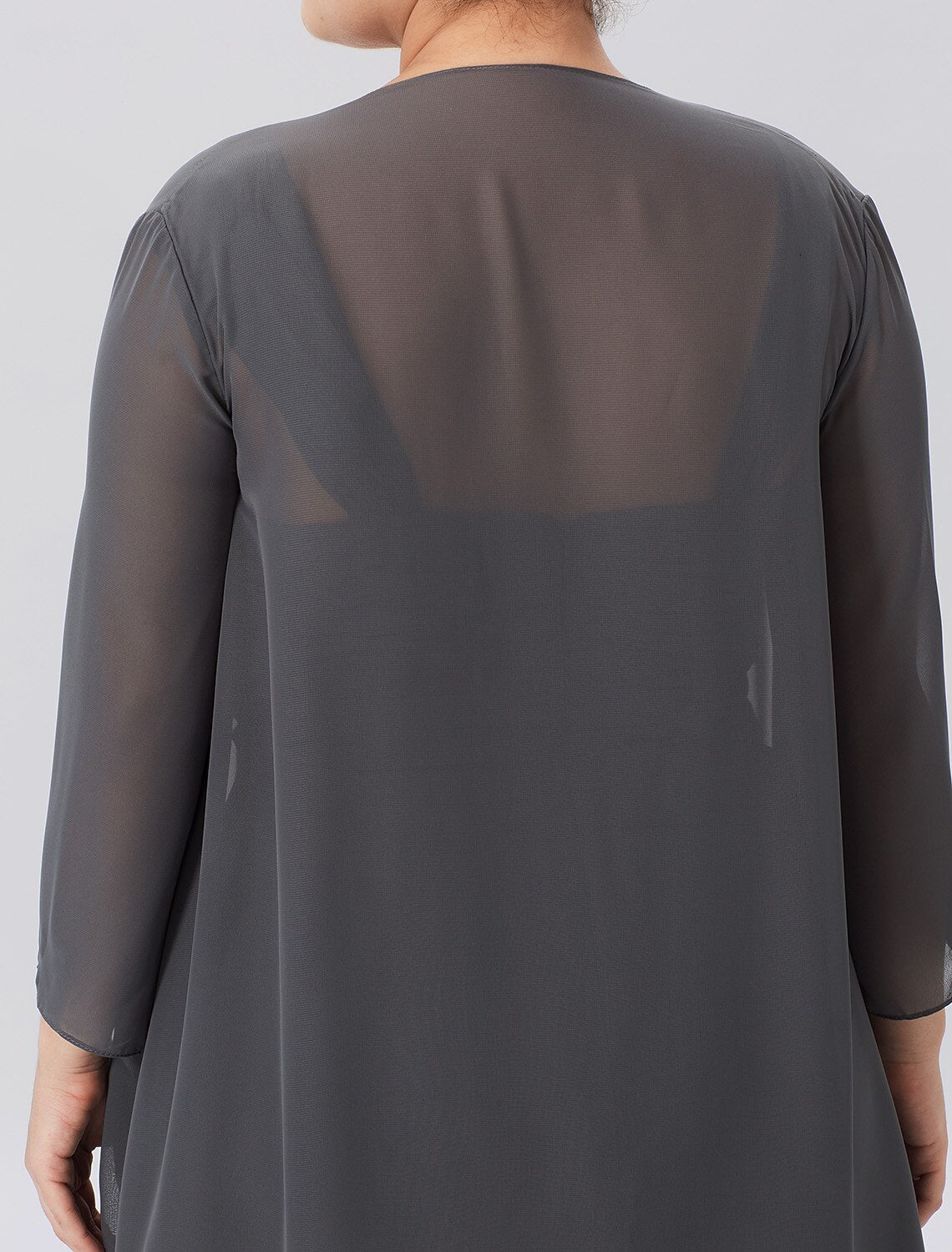 Aimishang  A-Line Mother of the Bride Dress Formal Plus Size Elegant Straps Knee Length Chiffon Sleeveless yes with Criss Cross Pleats