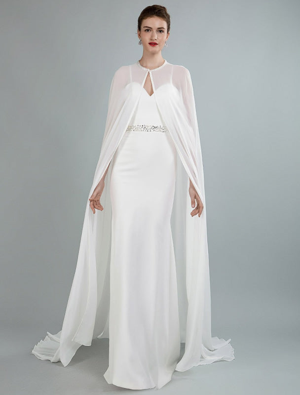 Simple Wedding Dress Sheath Sweetheart Long Sleeves Beaded Bridal Dresses