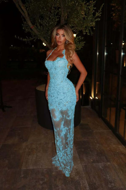 Sleeveless Lace Mermaid Prom Dress Sweetheart Evening Dress
