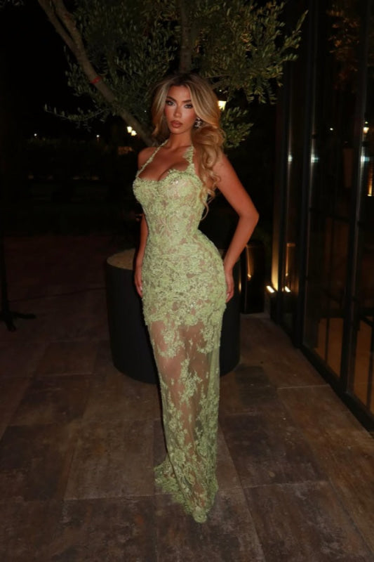 Sleeveless Lace Mermaid Prom Dress Sweetheart Evening Dress