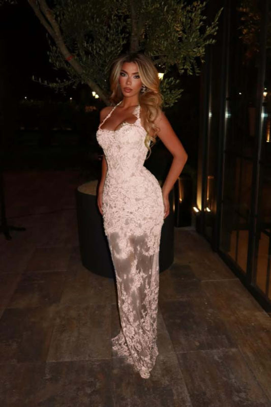 Sleeveless Lace Mermaid Prom Dress Sweetheart Evening Dress