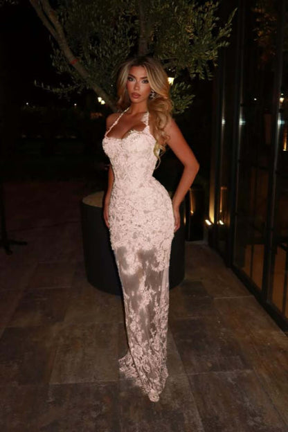 Sleeveless Lace Mermaid Prom Dress Sweetheart Evening Dress