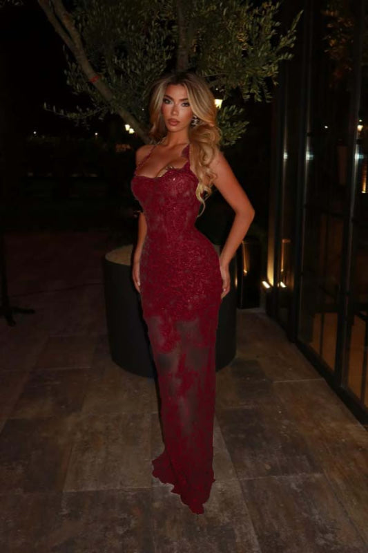 Sleeveless Lace Mermaid Prom Dress Sweetheart Evening Dress