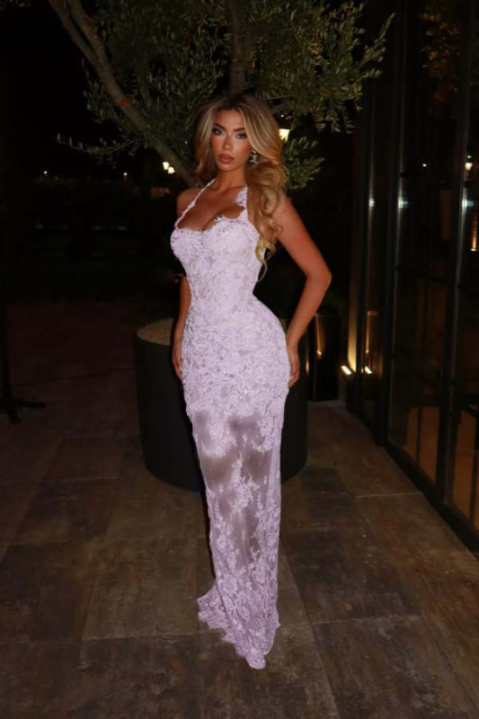 Sleeveless Lace Mermaid Prom Dress Sweetheart Evening Dress