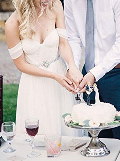 Sweetheart A Line Wedding Dress Off The Shoulder Sleeveles Bridal Gowns