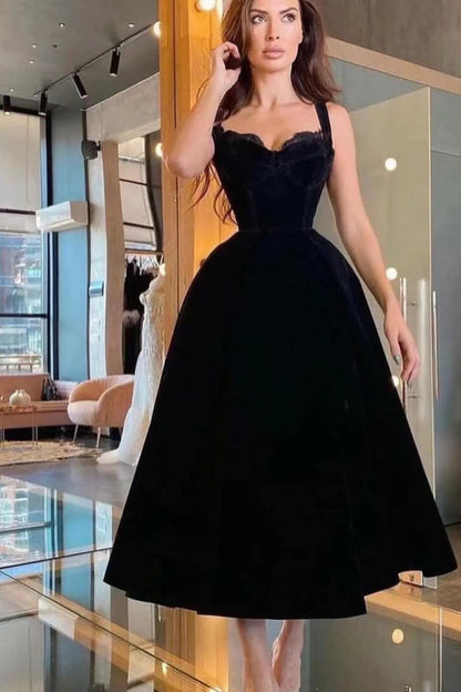 Sweetheart Prom Dress with Lace and Black Spaghetti Straps