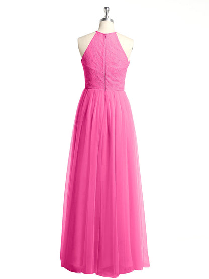 Lace Bodice and Tulle Skirt Long Dresses-Azalea