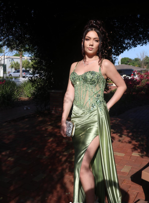 Sexy Mermaid Spaghetti Straps Mint Green Satin Slit Prom Dresses Party Dress Summer 20th Birthday Outfits Birthday Dresses W994