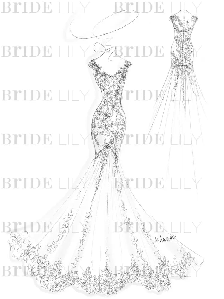 Wedding Dress V Neck Mermaid Sleeveless Lace Embellishment Classic Bridal Gowns With Train