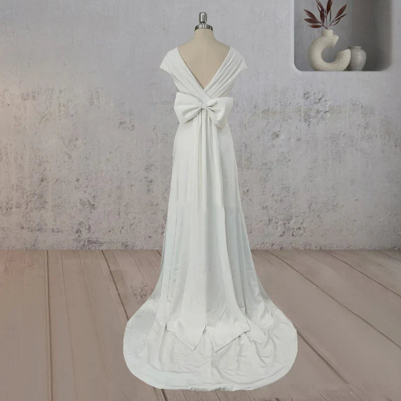 Mermaid Satin Sweep Train Wedding Dress With Train