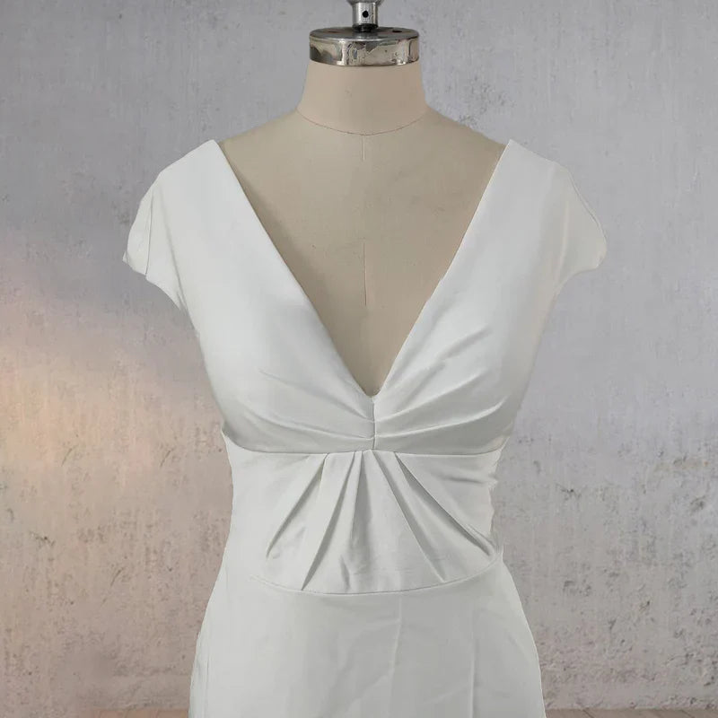 Mermaid Satin Sweep Train Wedding Dress With Train