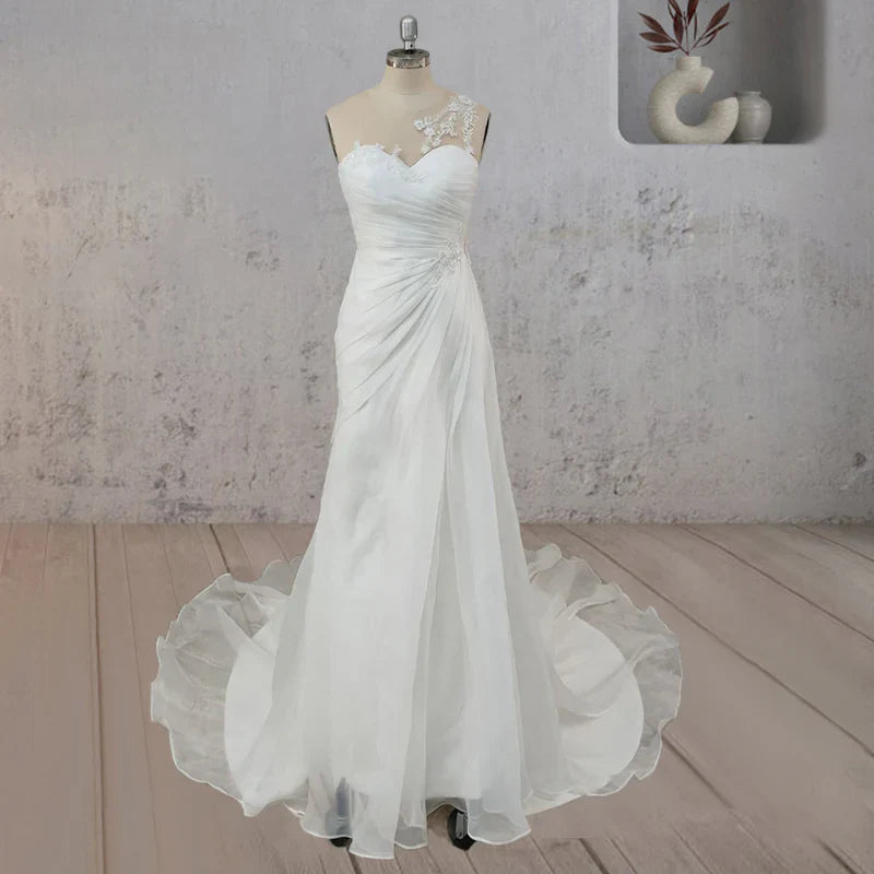 Mermaid Pearled Enchantment Lace Appliqued Wedding Dresses