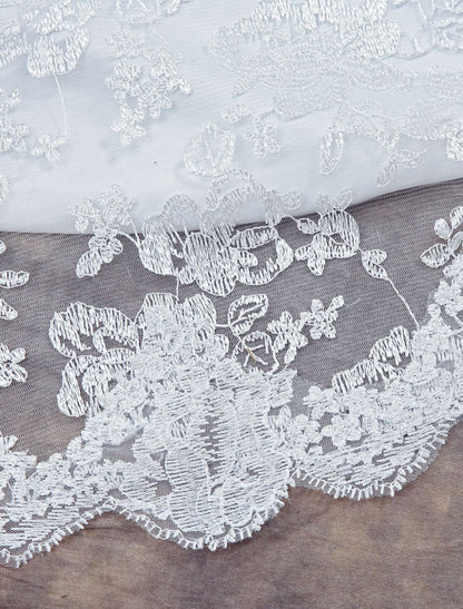White Mermaid Backless Lace Wedding Dress