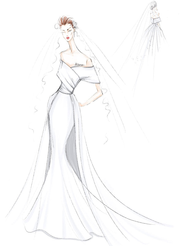 White Vintage Wedding Dress With Train Satin Off The Shoulder Wedding Dress Pleated Mermaid Bridal Gowns