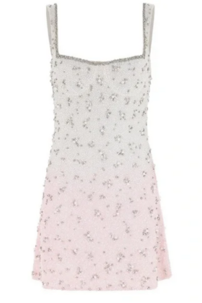 girlhomeshops--White And Pink Gradient Exquisite Beaded Short Homecoming Dress gh5639